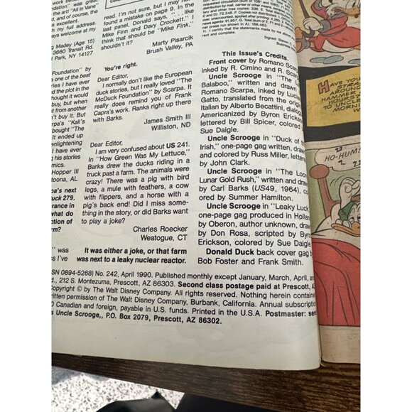 Gladstone Walt Disneys Uncle Scrooge Giant Comics #242 Bagged Boarded April 1990 - Picture 7 of 7